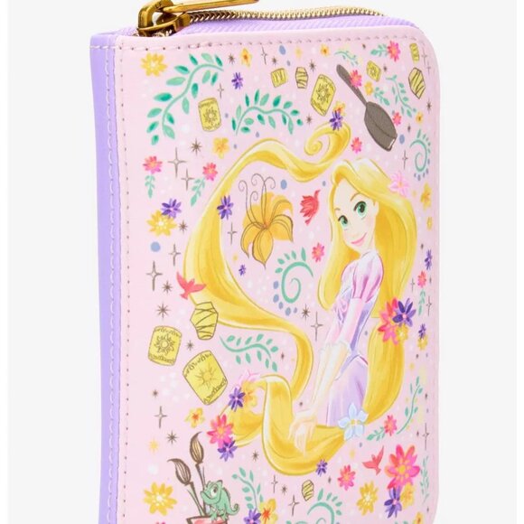 Loungefly Disney Tangled Wallet Rapunzel Pascal Art Doodles Floral Zip Around - Picture 4 of 4